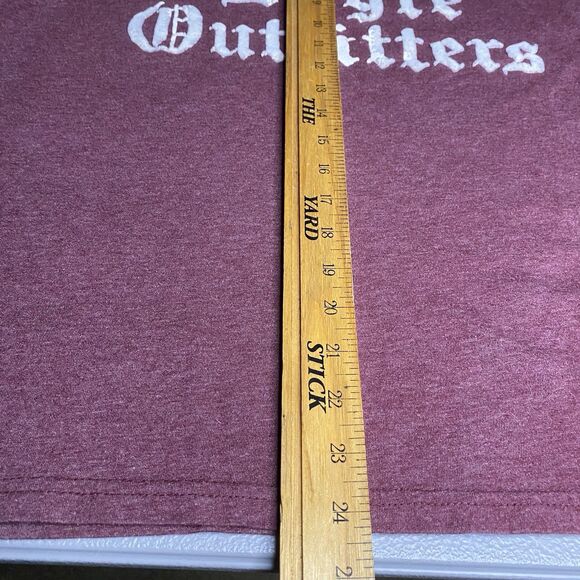 AMERICAN EAGLE T-Shirt Vintage Fit Velvet Distressed Short Sleeve Y2K Mens L Red - Picture 6 of 7